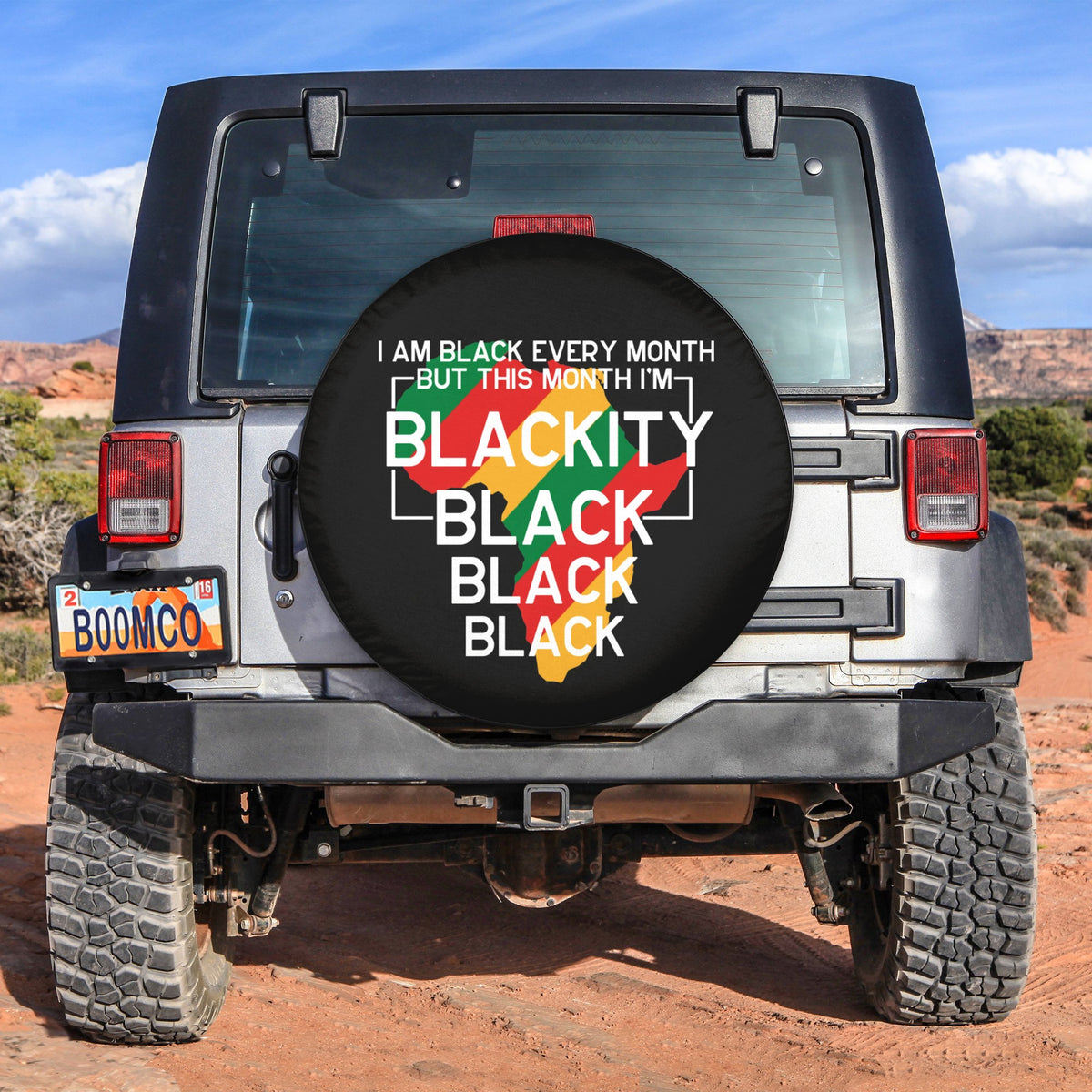 African Tire Covers - Juneteenth Spare Tire Cover I Am Black Every Month But This Month I'm Blackity Black NO.34 LT8 - Wonder Print Shop