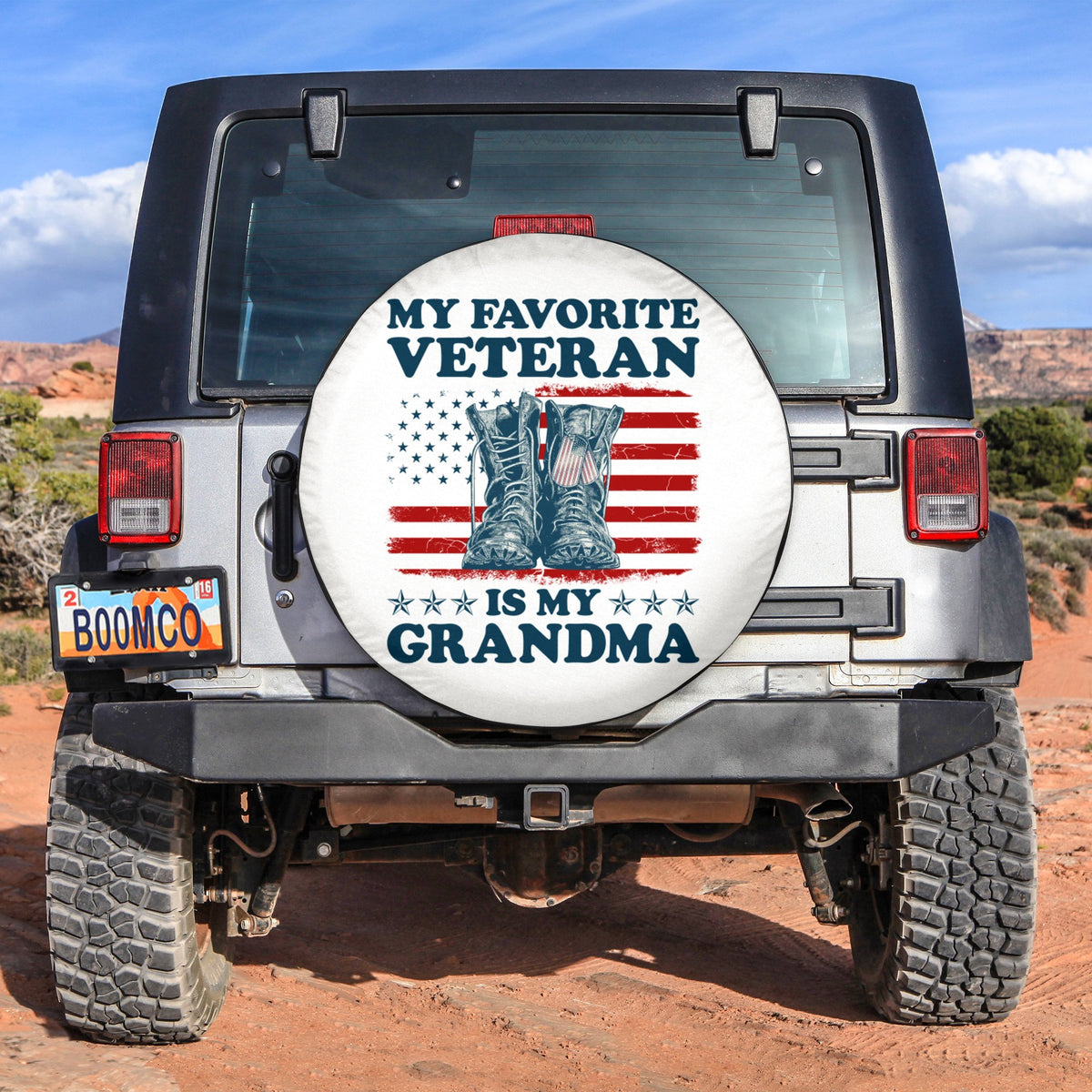 4th Of July Tire Covers - US Independence Day My Favorite Veteran Is My Grandma Spare Tire Cover NO.86 LT8 - Wonder Print Shop