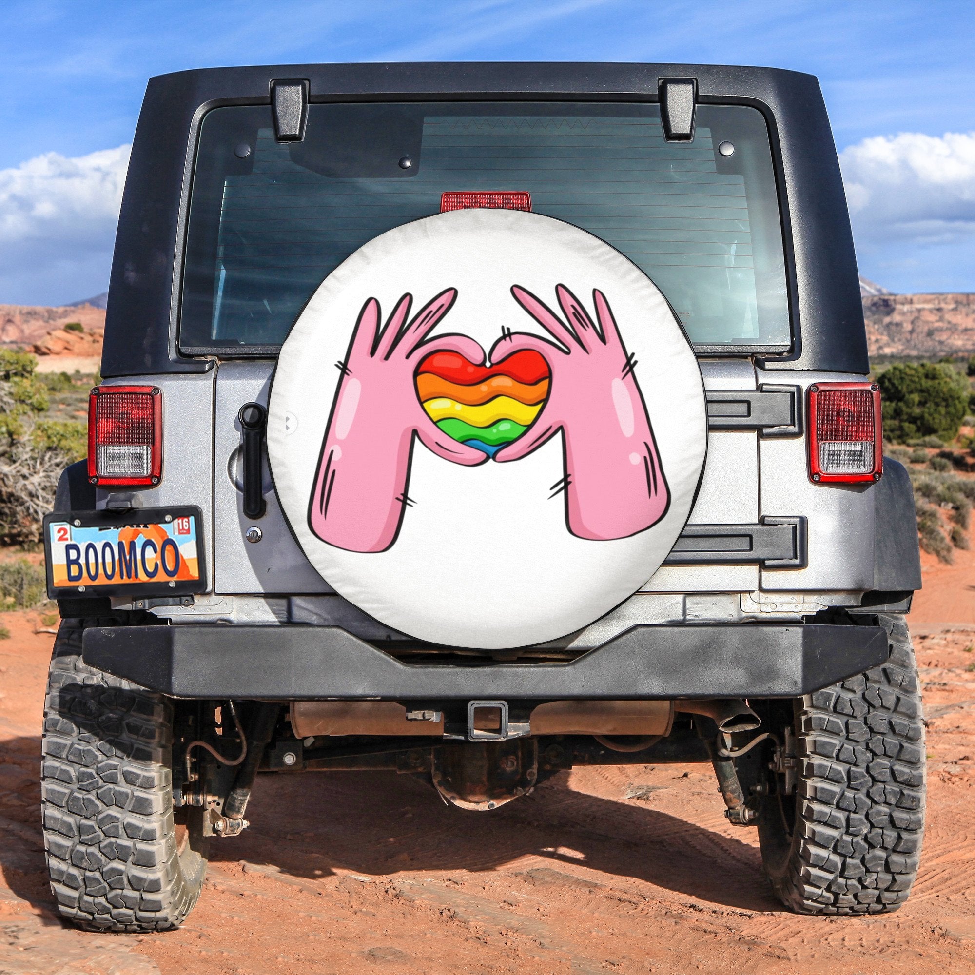 LGBT Tire Covers - Pride Heart Spare Tire Cover NO.285 LT8 - Wonder Print Shop