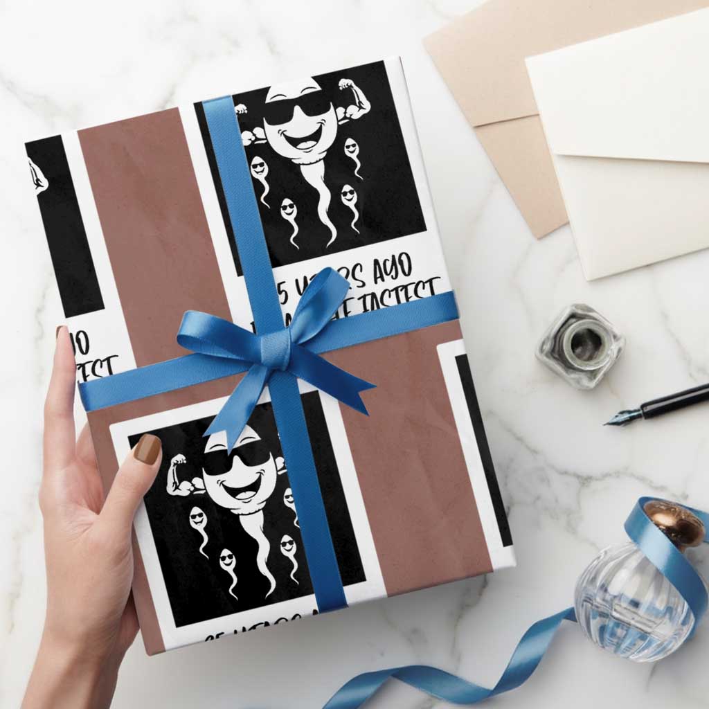 35 Years Ago I Was The Fastest Wrapping Paper Roll Hilarious 35th Birthday Party Graphic