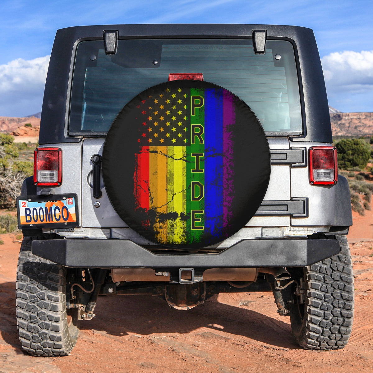 LGBT Tire Covers - Pride American Flag Spare Tire Cover NO.292 LT8 - Wonder Print Shop