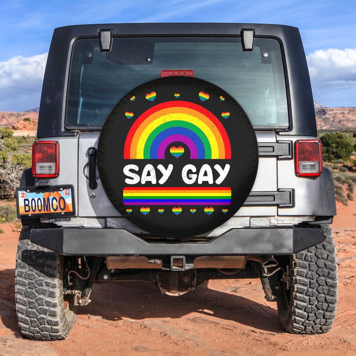 LGBT Tire Covers - Say Gay Spare Tire Cover NO.293 LT8 - Wonder Print Shop