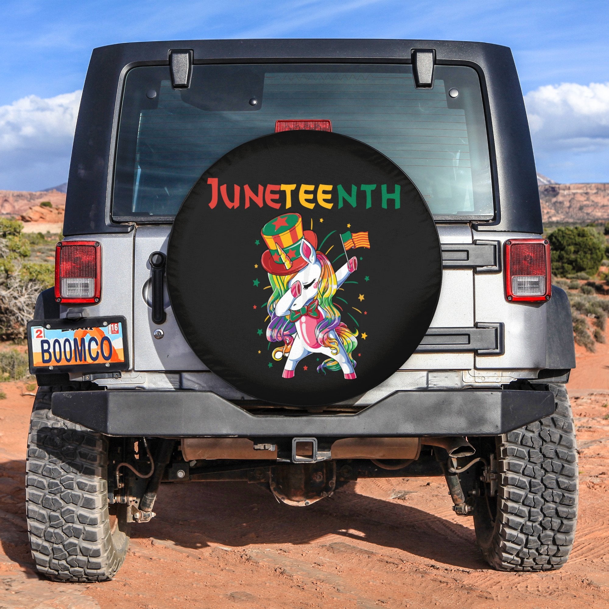 African Tire Covers - Juneteenth Spare Tire Cover Dabbing Unicorn NO.35 LT8 - Wonder Print Shop