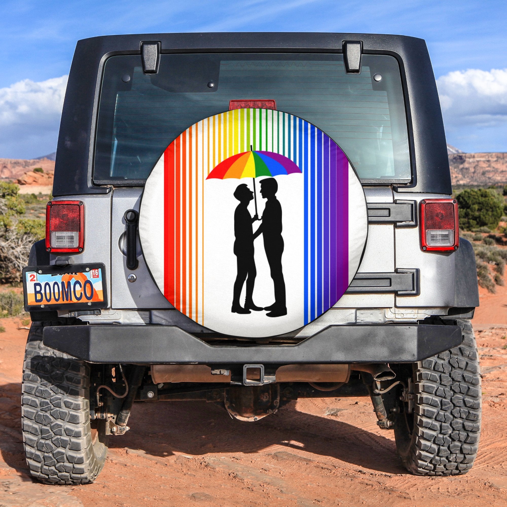 LGBT Tire Covers - Gay Love Flag Spare Tire Cover NO.297 LT8 - Wonder Print Shop