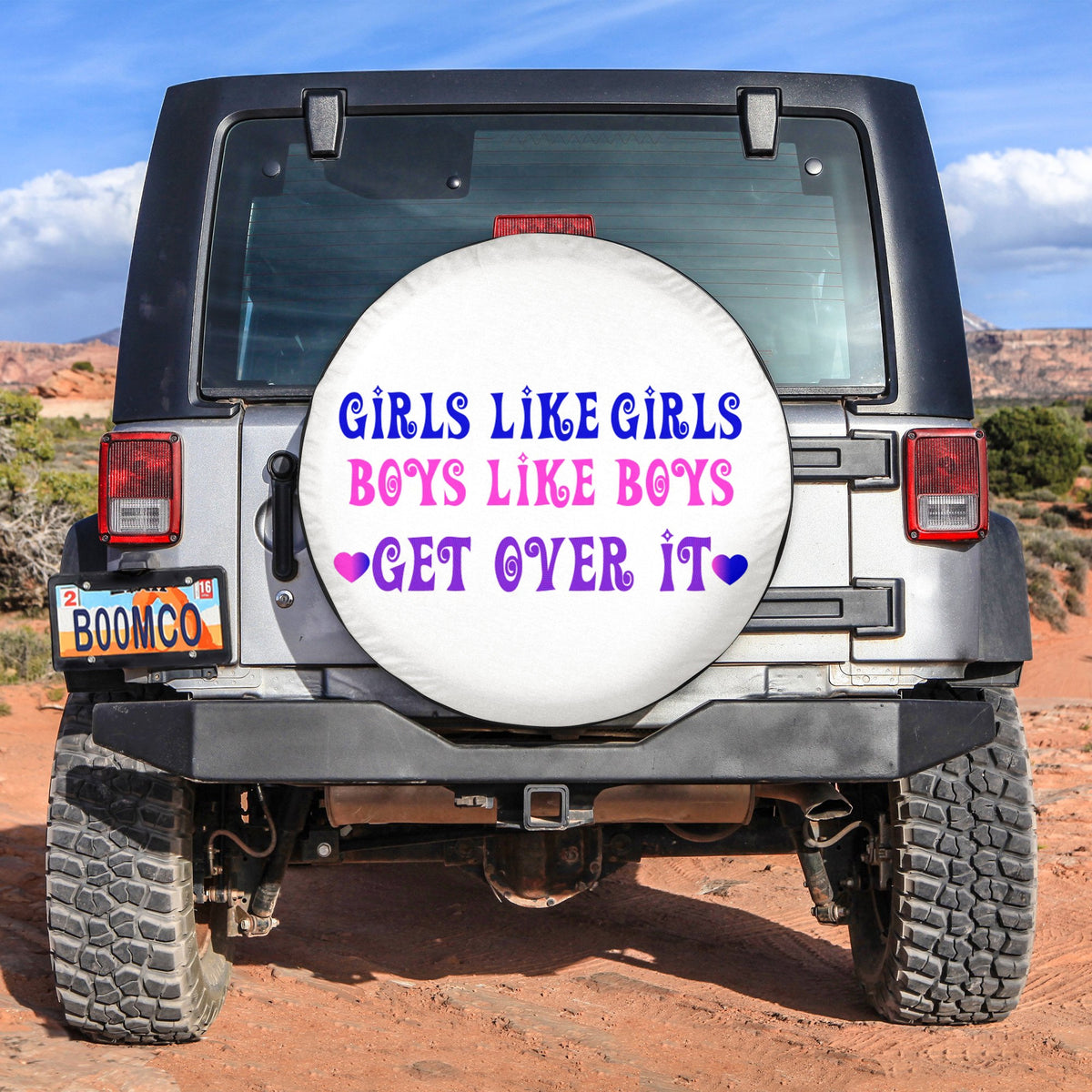 LGBT Tire Covers - Girls Like Girls Boys Like Boys Get Over It Spare Tire Cover NO.300 LT8 - Wonder Print Shop