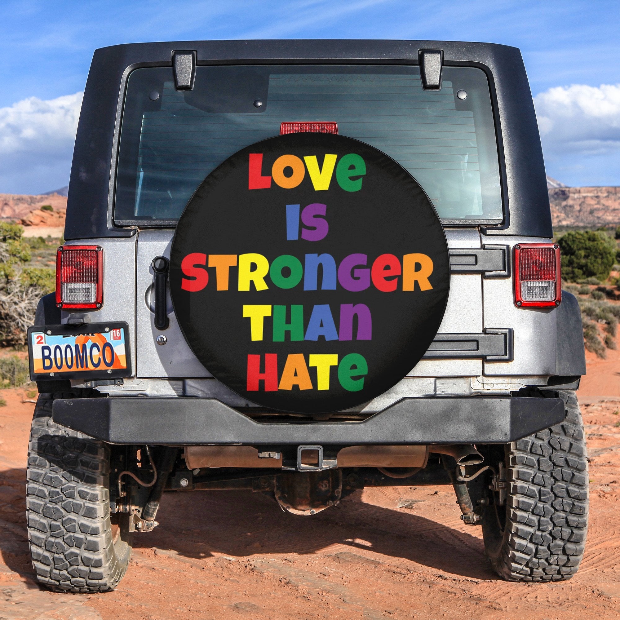 LGBT Tire Covers - Love Is Stronger Than Hate Spare Tire Cover NO.301 LT8 - Wonder Print Shop