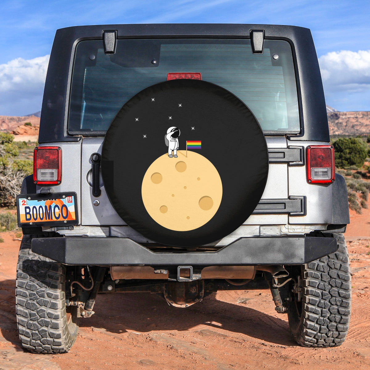 LGBT Tire Covers - LGBT On The Moon Astronaut Spare Tire Cover NO.306 LT8 - Wonder Print Shop