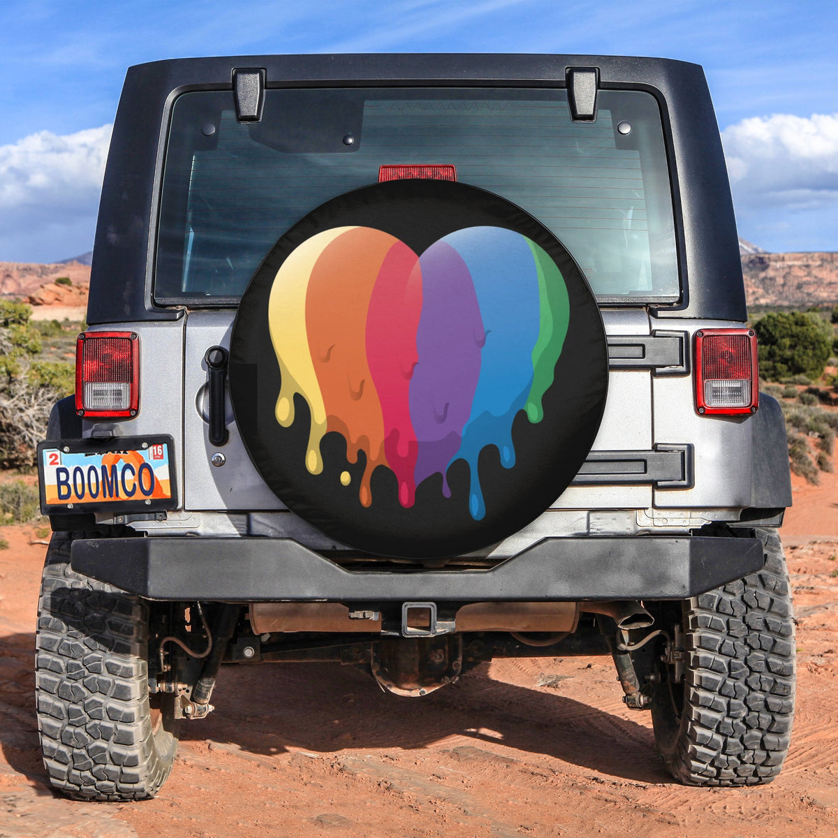 LGBT Tire Covers - Melting Pride Heart Spare Tire Cover NO.308 LT8 - Wonder Print Shop