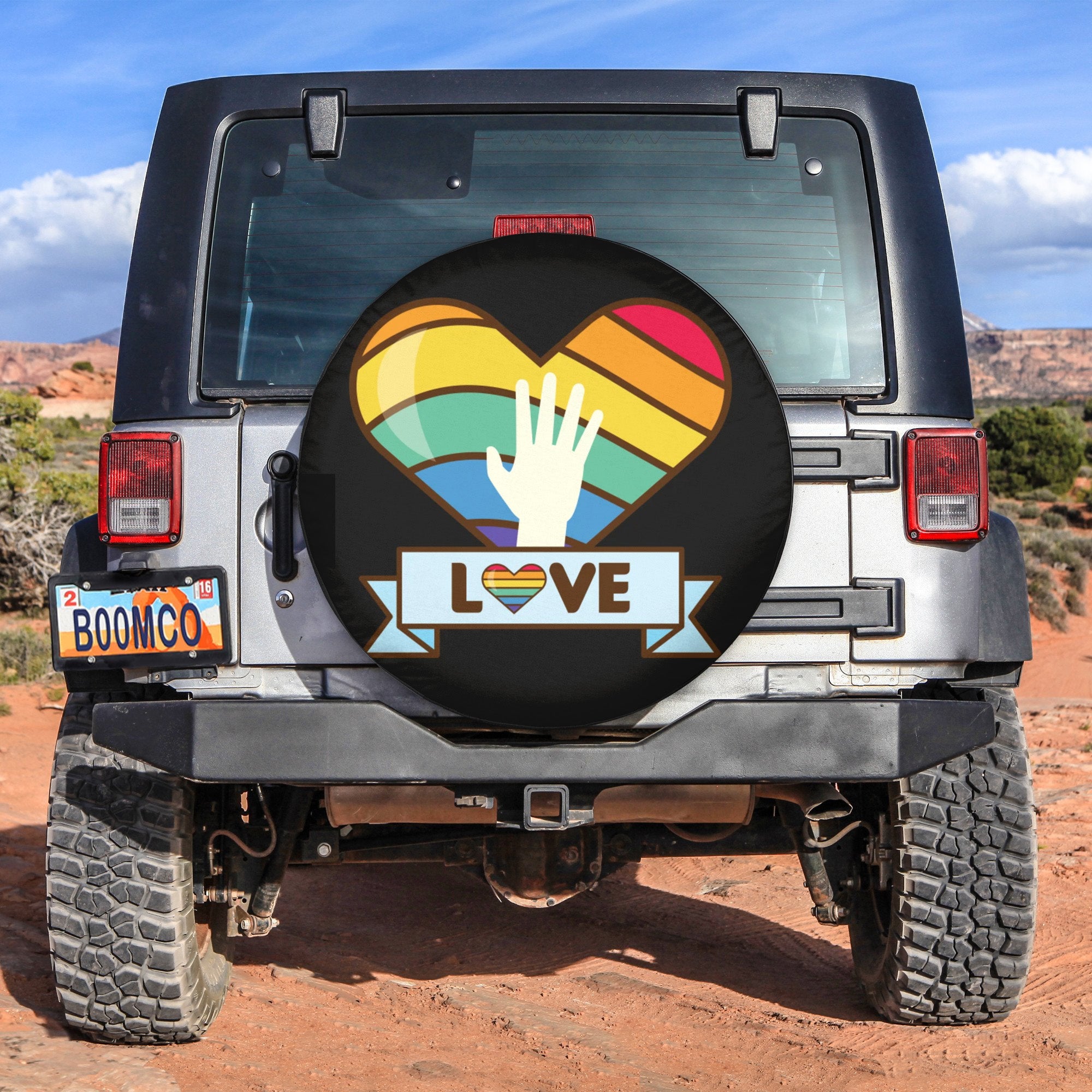 LGBT Tire Covers - Heart Pride Love Spare Tire Cover NO.309 LT8 - Wonder Print Shop