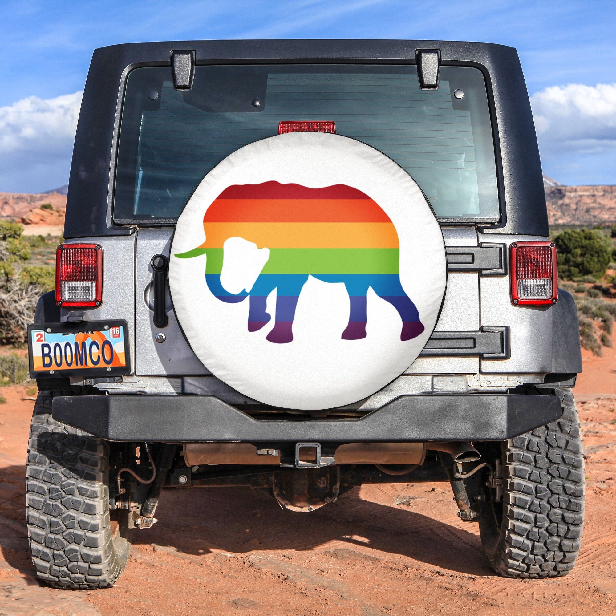 LGBT Tire Covers - Pride Elephant Spare Tire Cover NO.314 LT8 - Wonder Print Shop