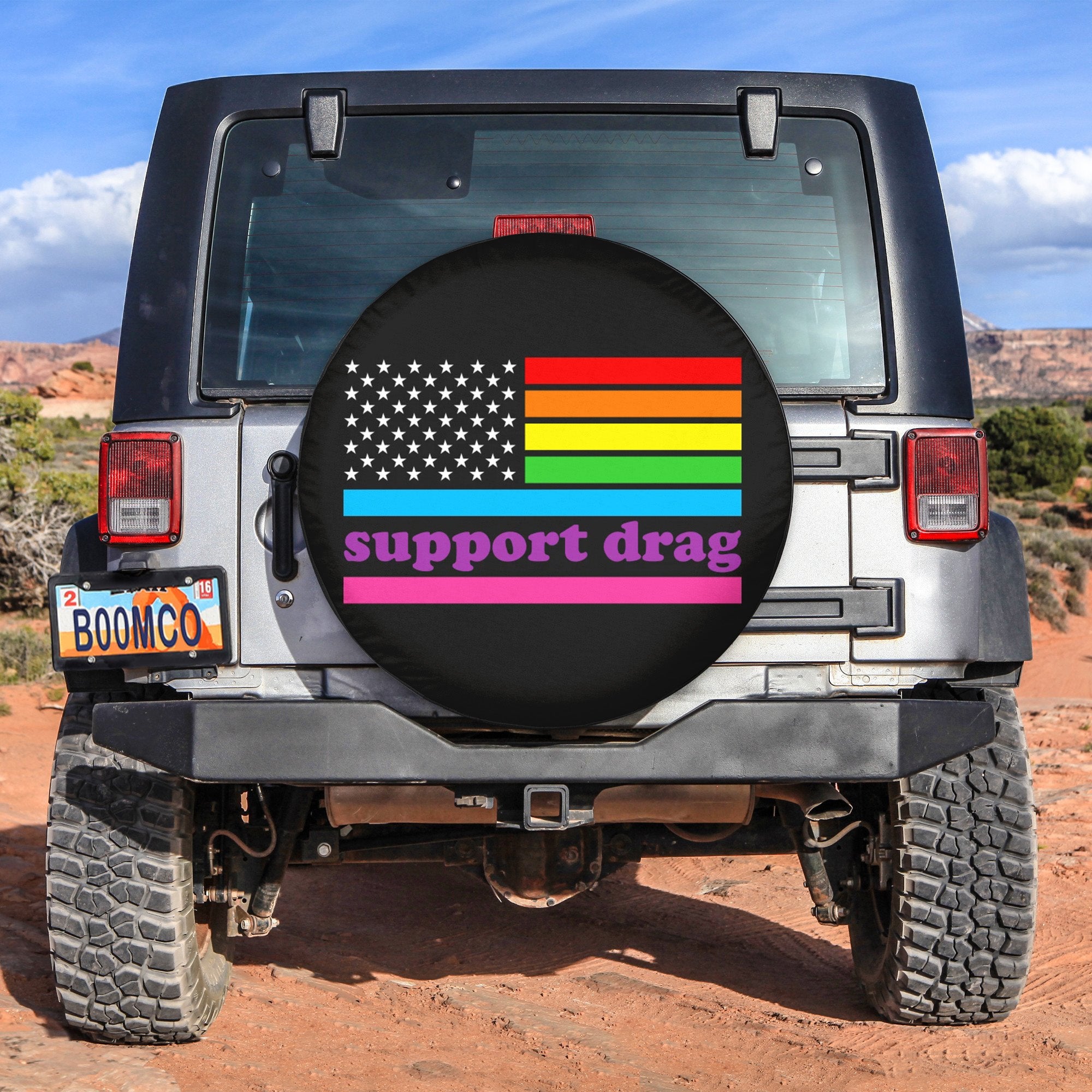 LGBT Tire Covers - Support Drag American Flag Spare Tire Cover NO.315 LT8 - Wonder Print Shop