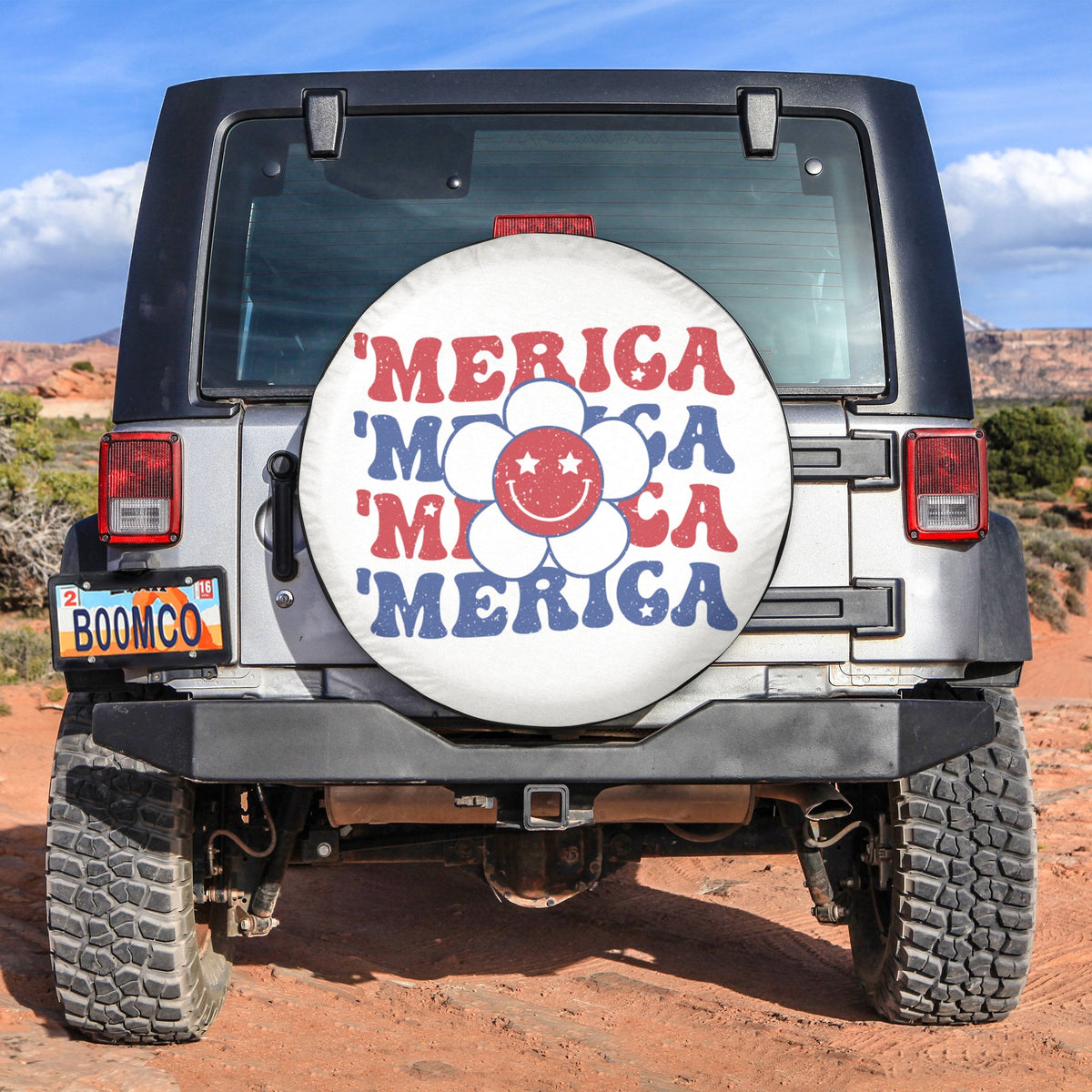 4th Of July Tire Covers - US Independence Day Groovy 'Merica Spare Tire Cover NO.90 LT8 - Wonder Print Shop