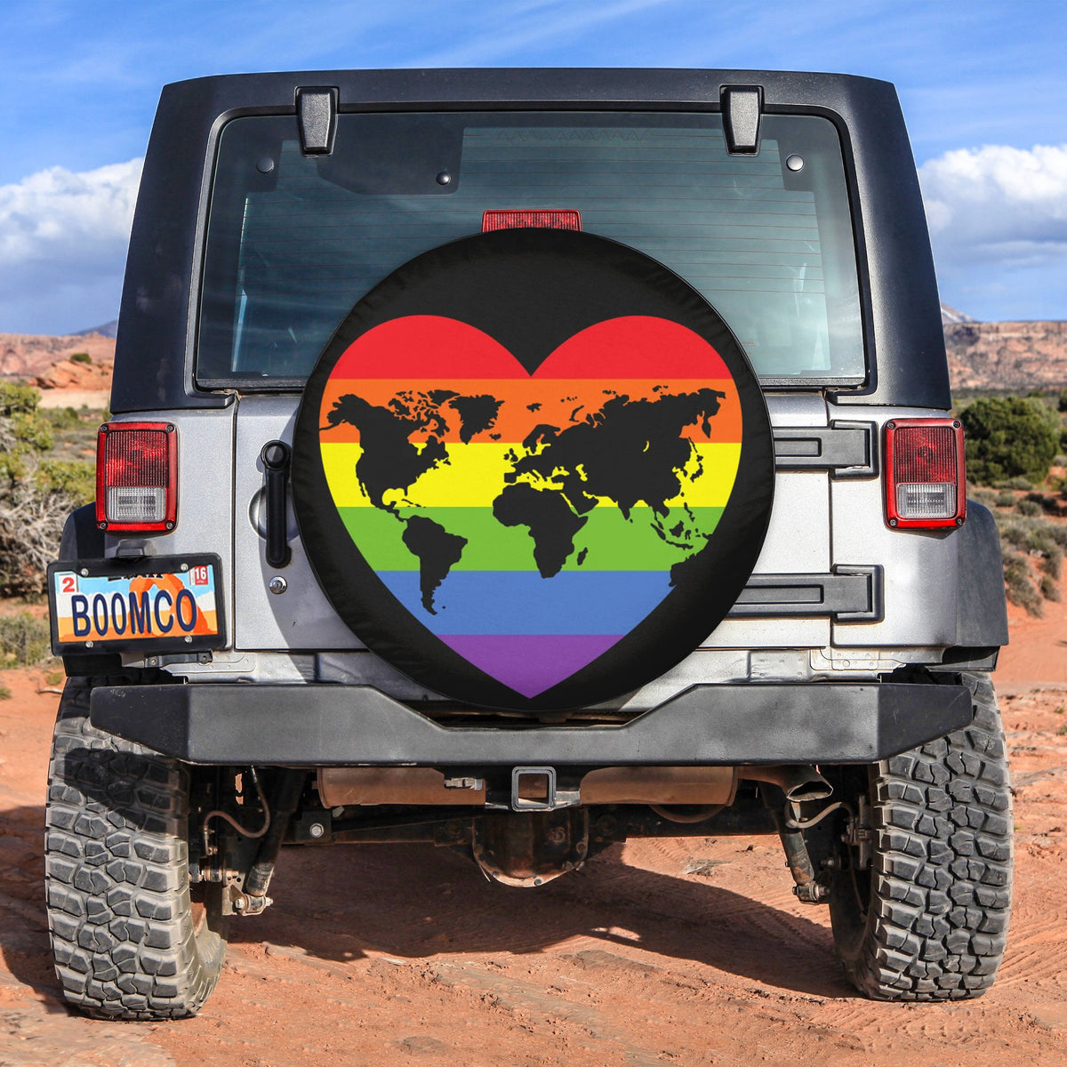 LGBT Tire Covers - World Pride Map Spare Tire Cover NO.318 LT8 - Wonder Print Shop