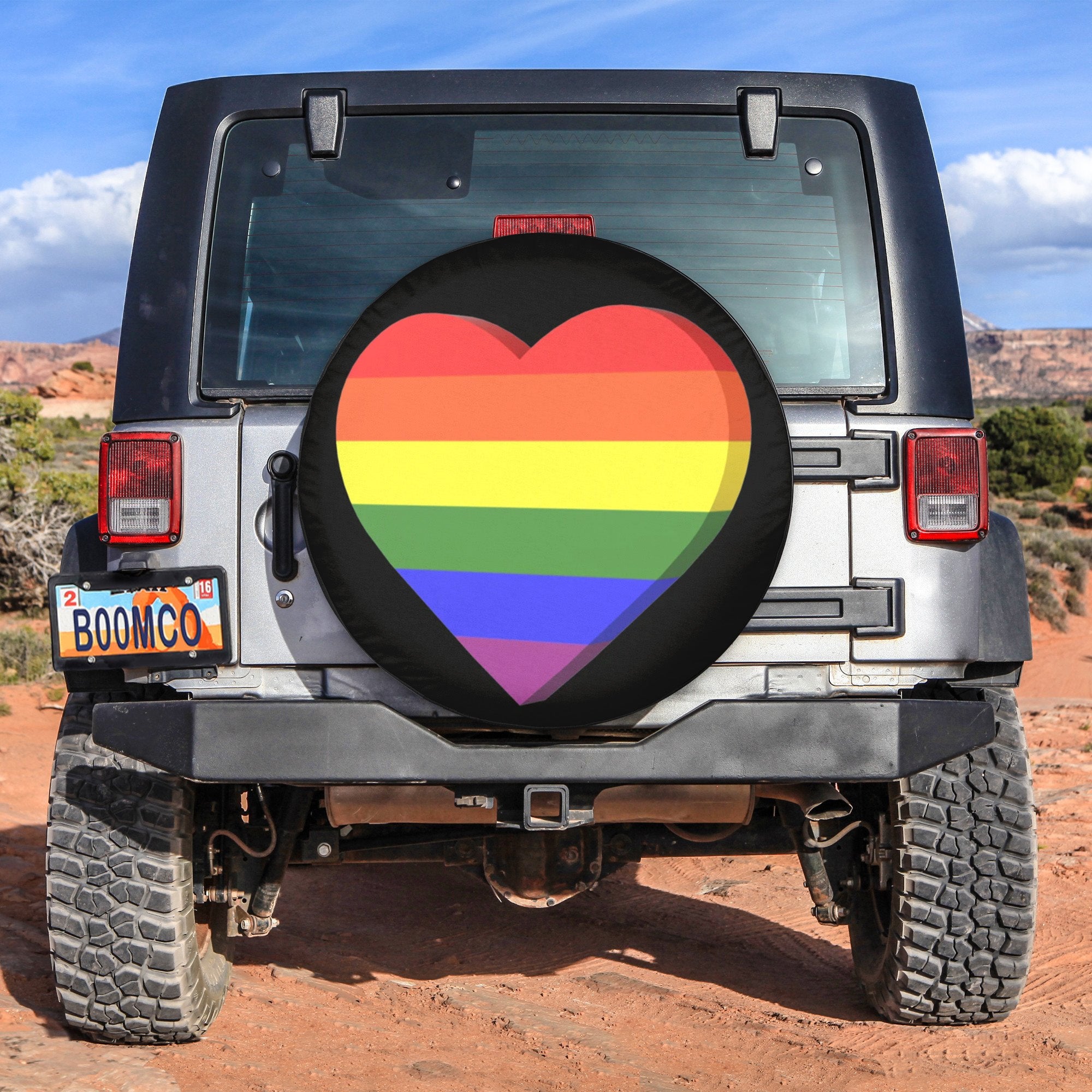 LGBT Tire Covers - Heart Pride Spare Tire Cover NO.319 LT8 - Wonder Print Shop