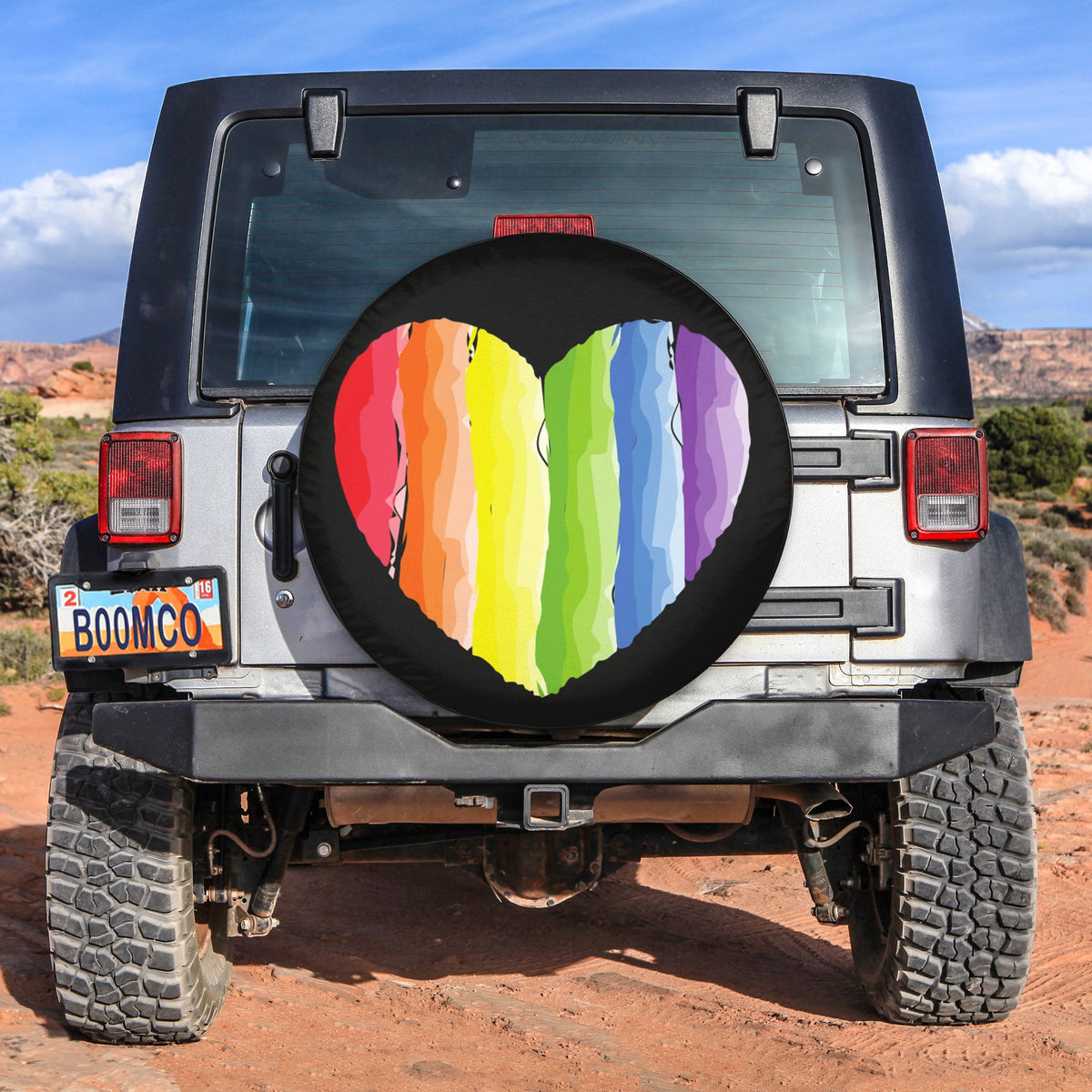 LGBT Tire Covers - Heart Pride Spare Tire Cover NO.320 LT8 - Wonder Print Shop