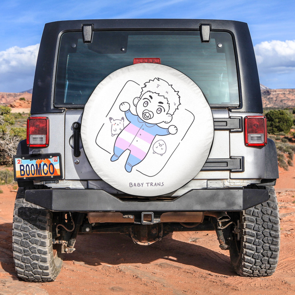 LGBT Tire Covers - Baby Trans Spare Tire Cover NO.326 LT8 - Wonder Print Shop