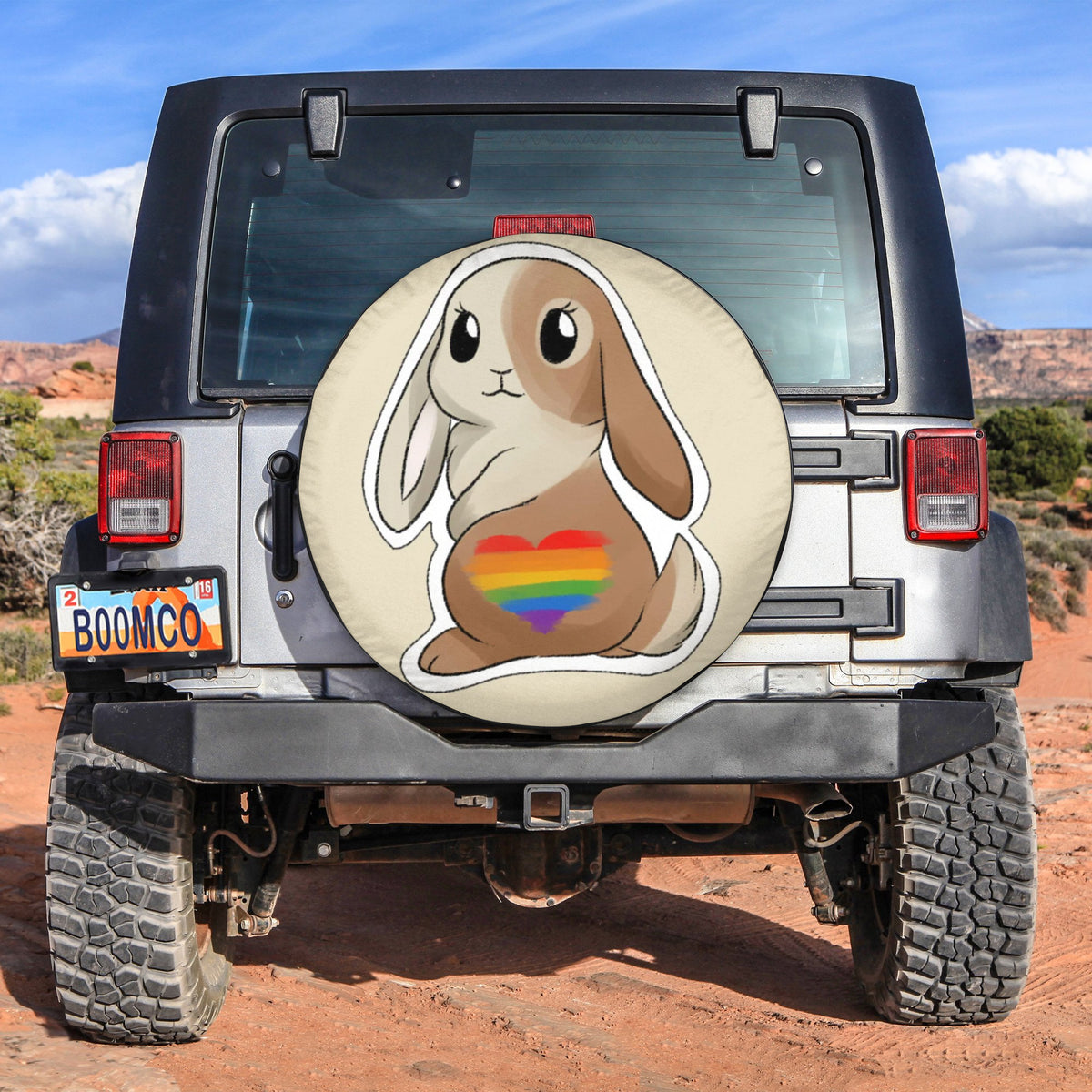 LGBT Tire Covers - Cute Bunny Pride Spare Tire Cover NO.329 LT8 - Wonder Print Shop