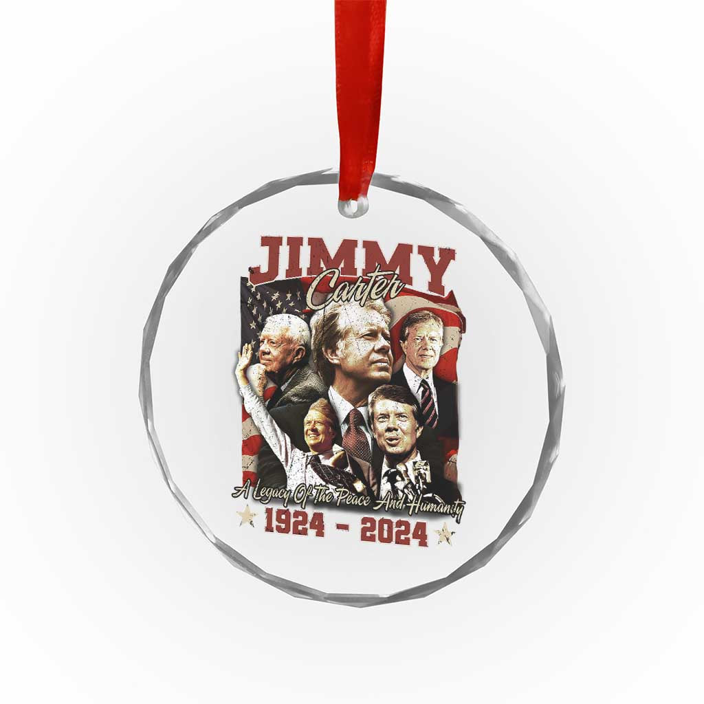 39th President Jimmy Carter Crystal Glass Ornament A Legacy Of Peace And Humanity USA Legacy - Wonder Print Shop