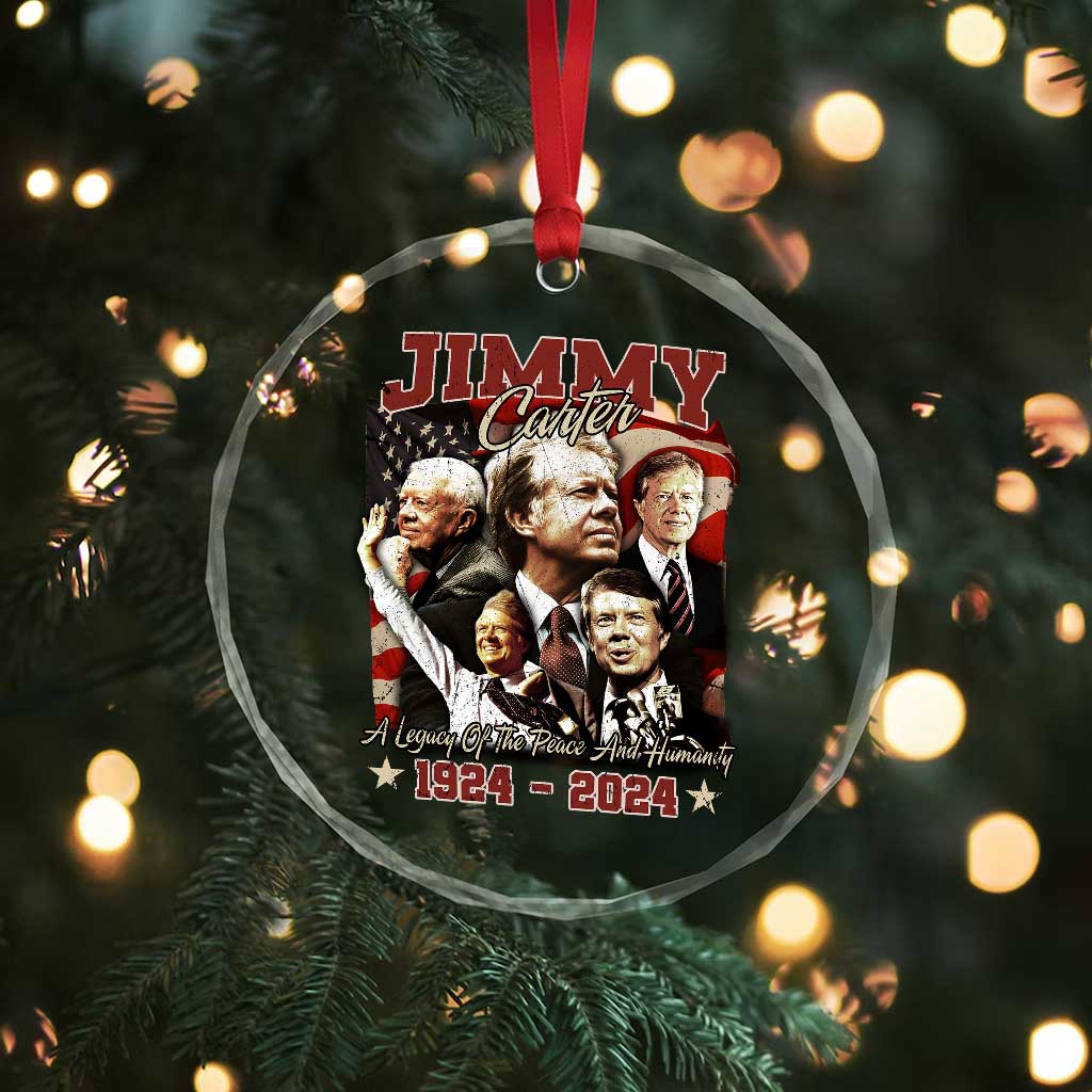 39th President Jimmy Carter Crystal Glass Ornament A Legacy Of Peace And Humanity USA Legacy - Wonder Print Shop