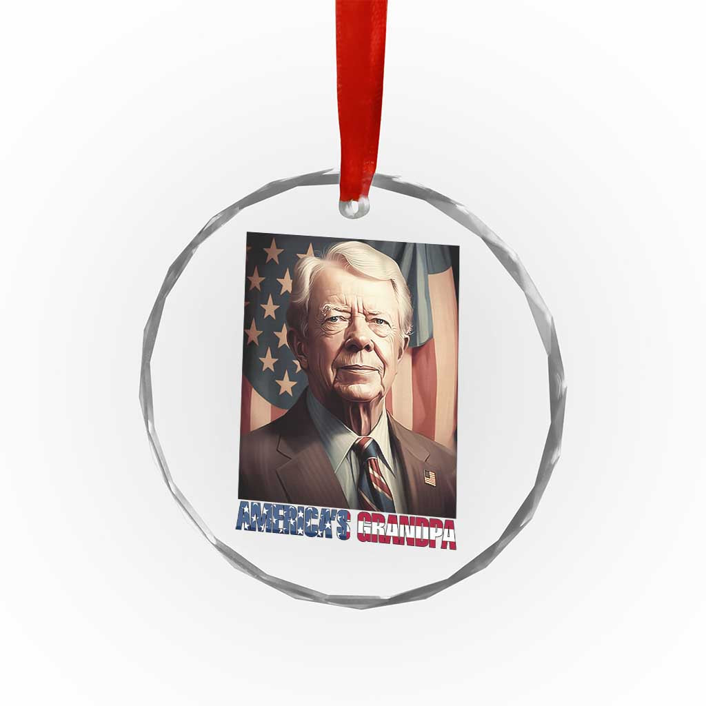 39th President Jimmy Carter Crystal Glass Ornament America's Grandpa Presidents' Day USA Flag Vintage - Wonder Print Shop