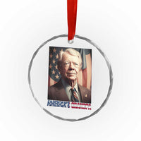 39th President Jimmy Carter Crystal Glass Ornament America's Grandpa Presidents' Day USA Flag Vintage - Wonder Print Shop