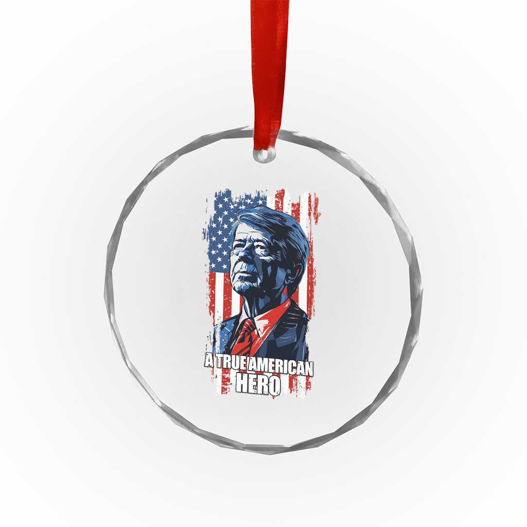 39th President Jimmy Carter Crystal Glass Ornament True American Hero US Flag Presidents' Day TS02