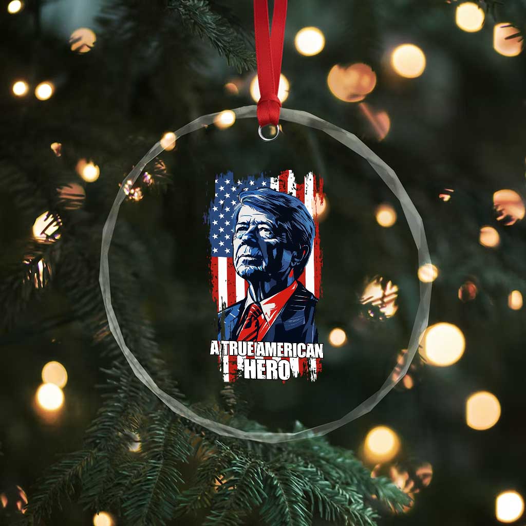 39th President Jimmy Carter Crystal Glass Ornament True American Hero US Flag Presidents' Day TS02