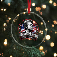 39th President Jimmy Carter Crystal Glass Ornament USA Legacy American Flag - Wonder Print Shop