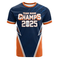 Custom 2025 Champions Navy Orange T Shirt | Wonder Print Shop