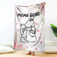 Custom Mother's Day Blanket Mama Bear With Cubs - Wonder Print Shop