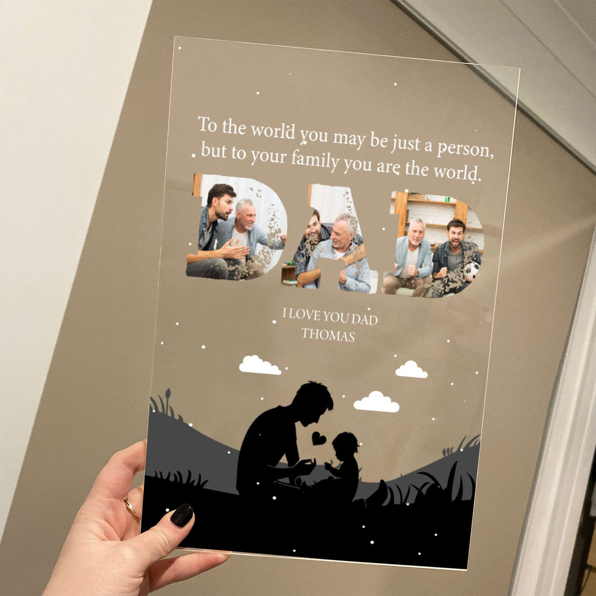 Custom Photo Father's Day Acrylic Plaque I Love You Dad | Wonder Print Shop