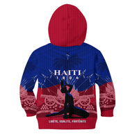 Haiti Kid Hoodie Negre Marron With Coat Of Arms Polynesian Style - Wonder Print Shop
