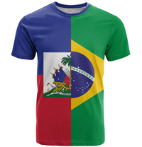 Haiti Brazil T Shirt Half Half Style LT01