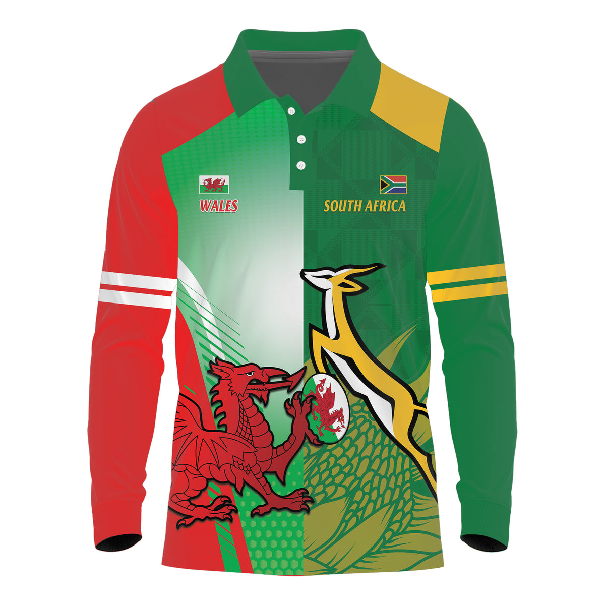 CUSTOMER REQUEST- South Africa and Wales - 01/10/2025 - Long Sleeve Polo Shirt - LT14