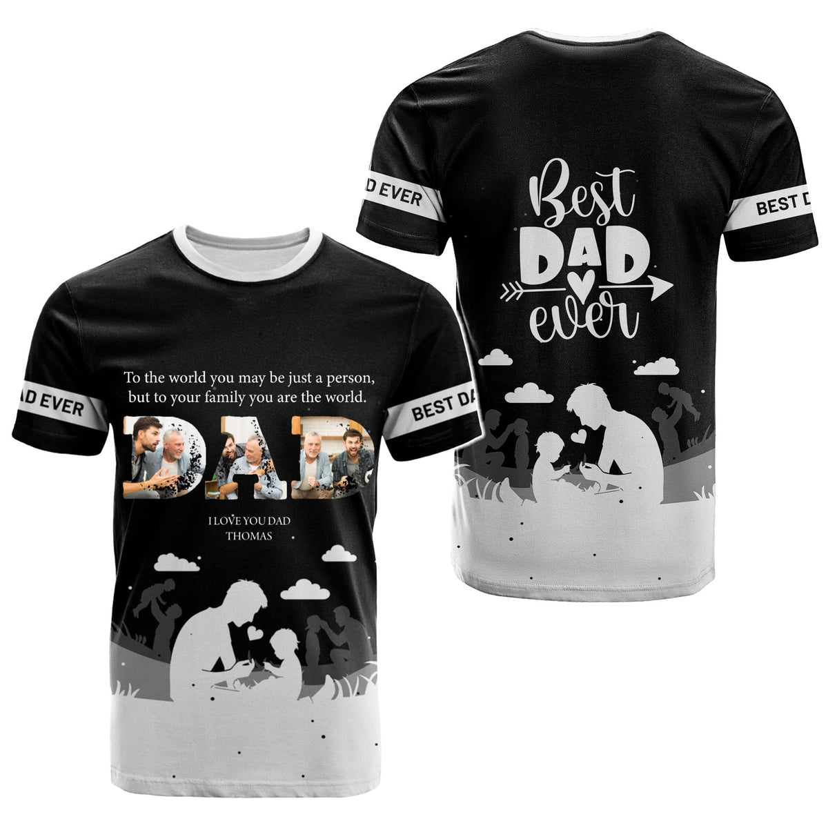 Custom Photo Father's Day T Shirt I Love You Dad | Wonder Print Shop