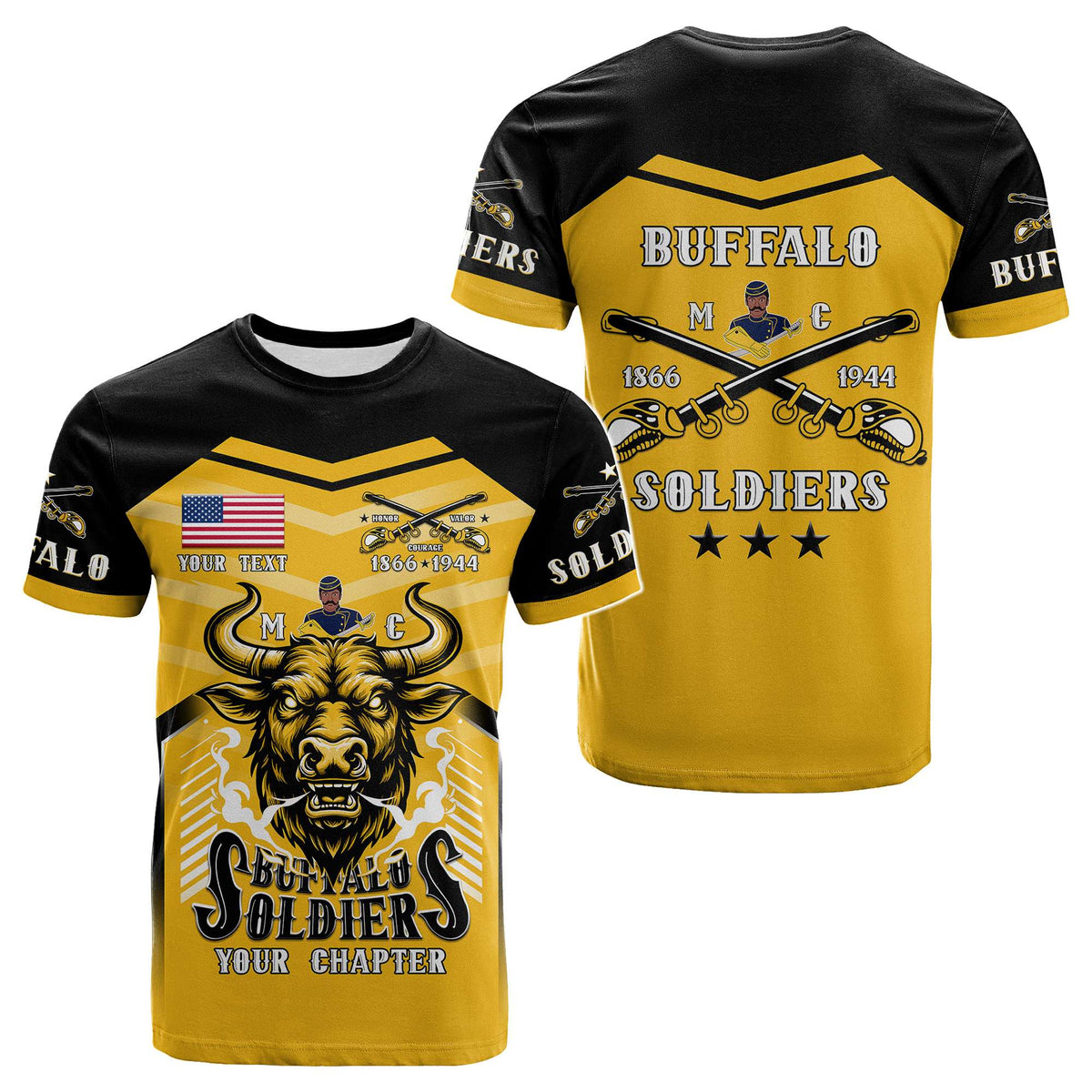 Custom BSMC Buffalo Soldiers T Shirt Motorcycle Club Unique Style - Wonder Print Shop