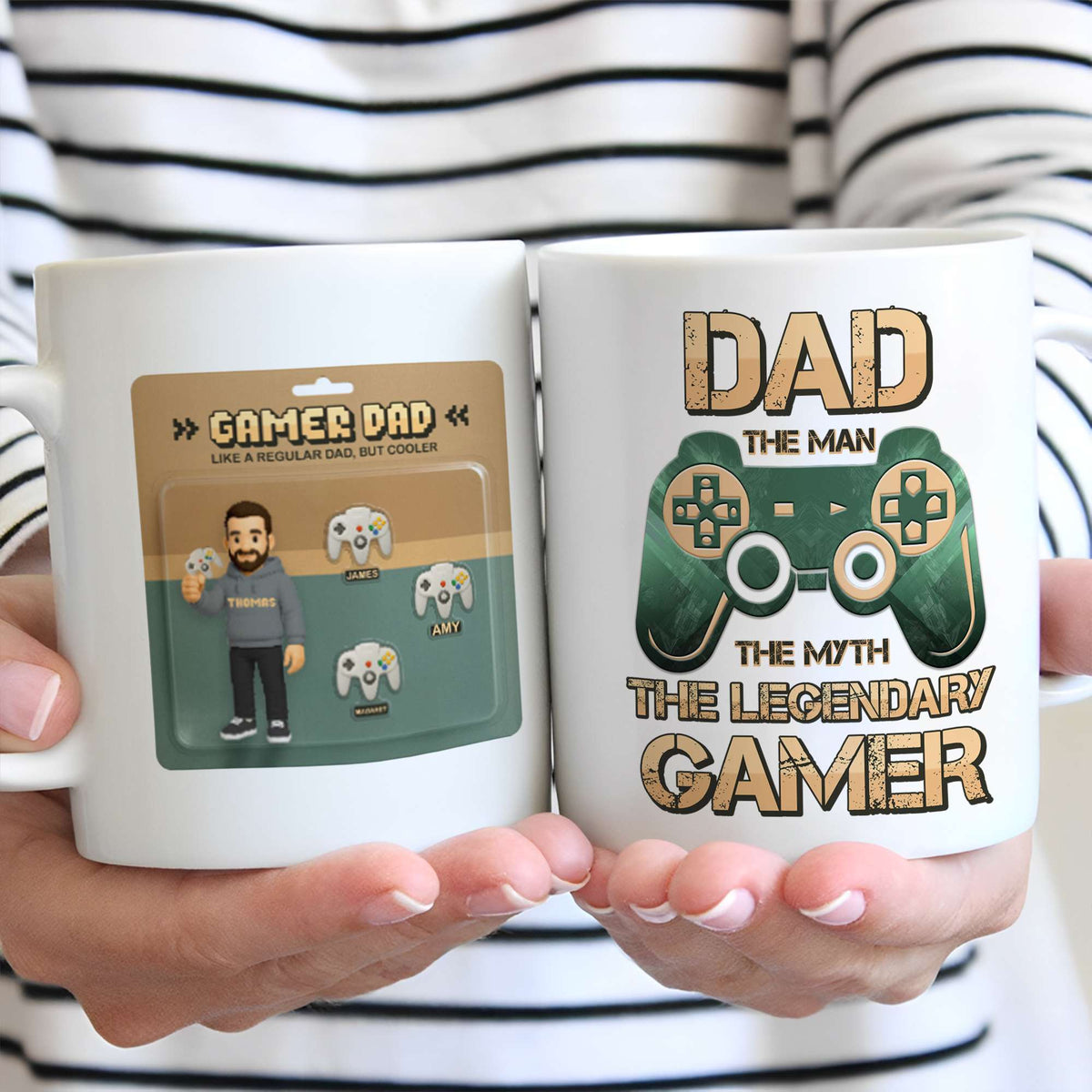 Custom Gamer Father's Day Mug Dad The Man The Myth The Gaming Legend | Wonder Print Shop