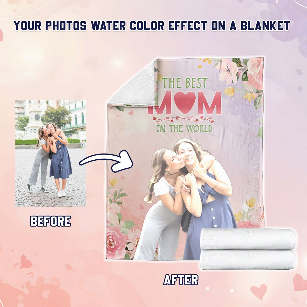 Custom Photo Mother's Day Blanket The Best Mom In The World | Wonder Print Shop