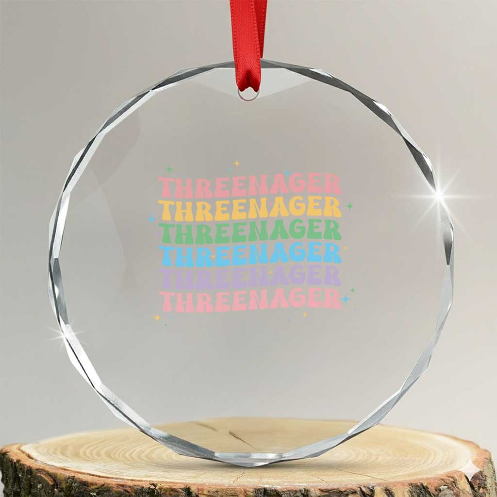 3rd Birthday Crystal Glass Ornament Toddler Threenager 3 Years Old Birthday Outfit