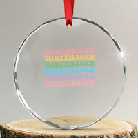 3rd Birthday Crystal Glass Ornament Toddler Threenager 3 Years Old Birthday Outfit