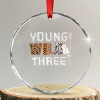 3rd Birthday Crystal Glass Ornament Young Wild And Three Safari Zoo Party