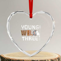 3rd Birthday Heart Crystal Glass Ornament Young Wild And Three Safari Zoo Party