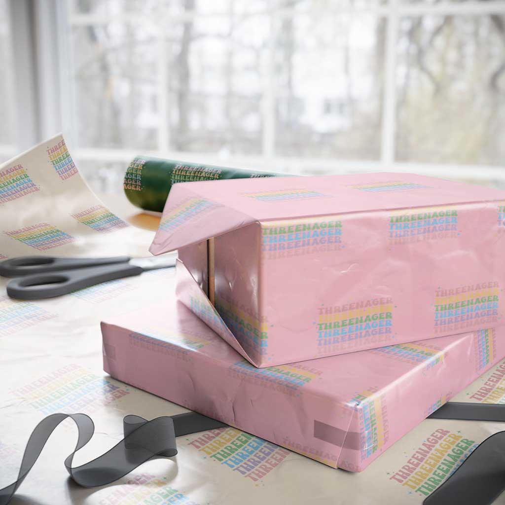 3rd Birthday Wrapping Paper Roll Toddler Threenager 3 Years Old Birthday Outfit