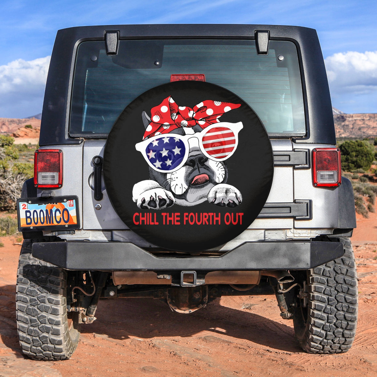 4th Of July Tire Covers - US Independence Day French Bulldog Chill The Fourth Out Spare Tire Cover NO.92 LT8 - Wonder Print Shop