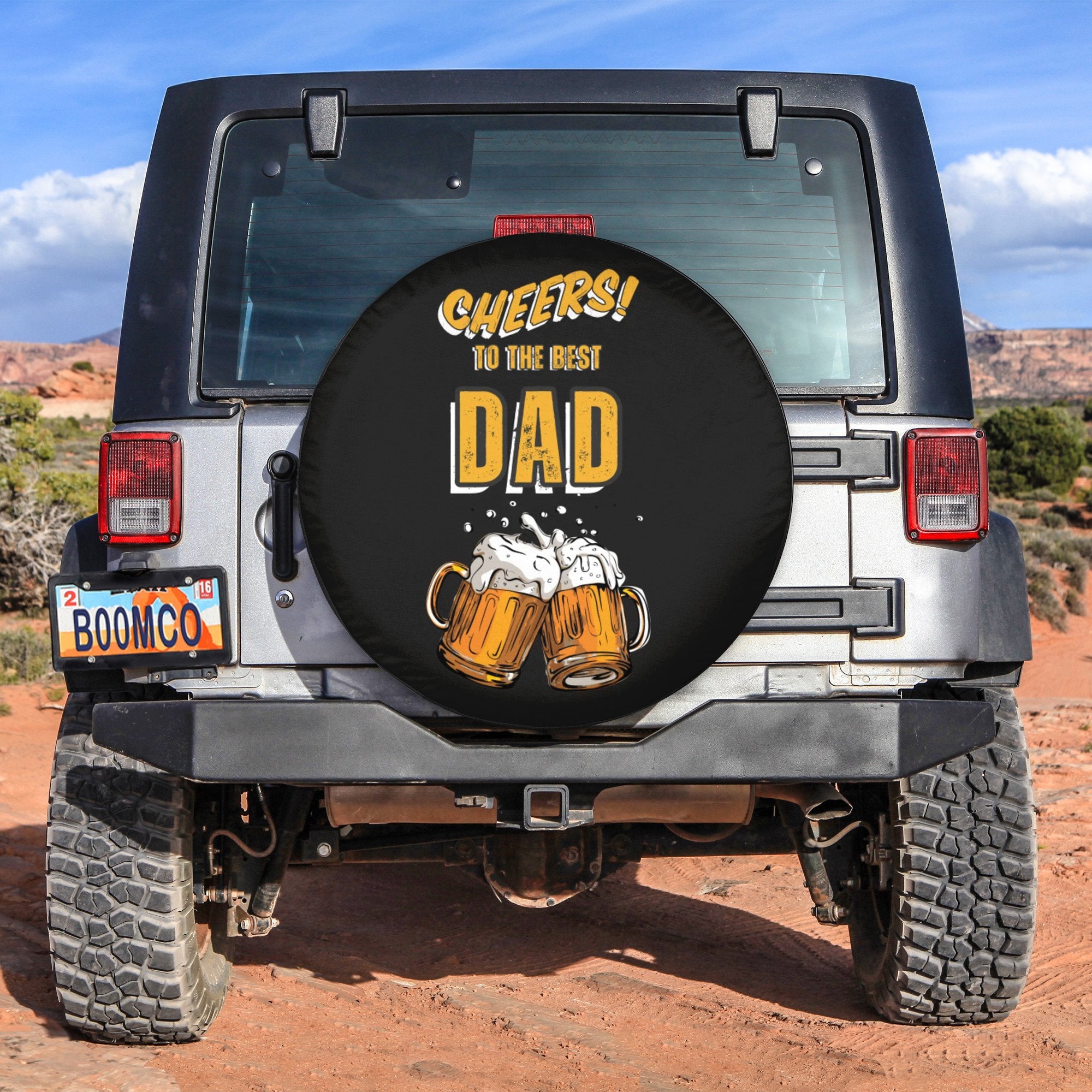 Father's Day Tire Covers - Cheers To The Best Dad Spare Tire Cover NO.40 LT8 - Wonder Print Shop