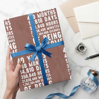 40 Years of Being Awesome Wrapping Paper Roll Vintage 1986 Fortieth Birthday Graphic