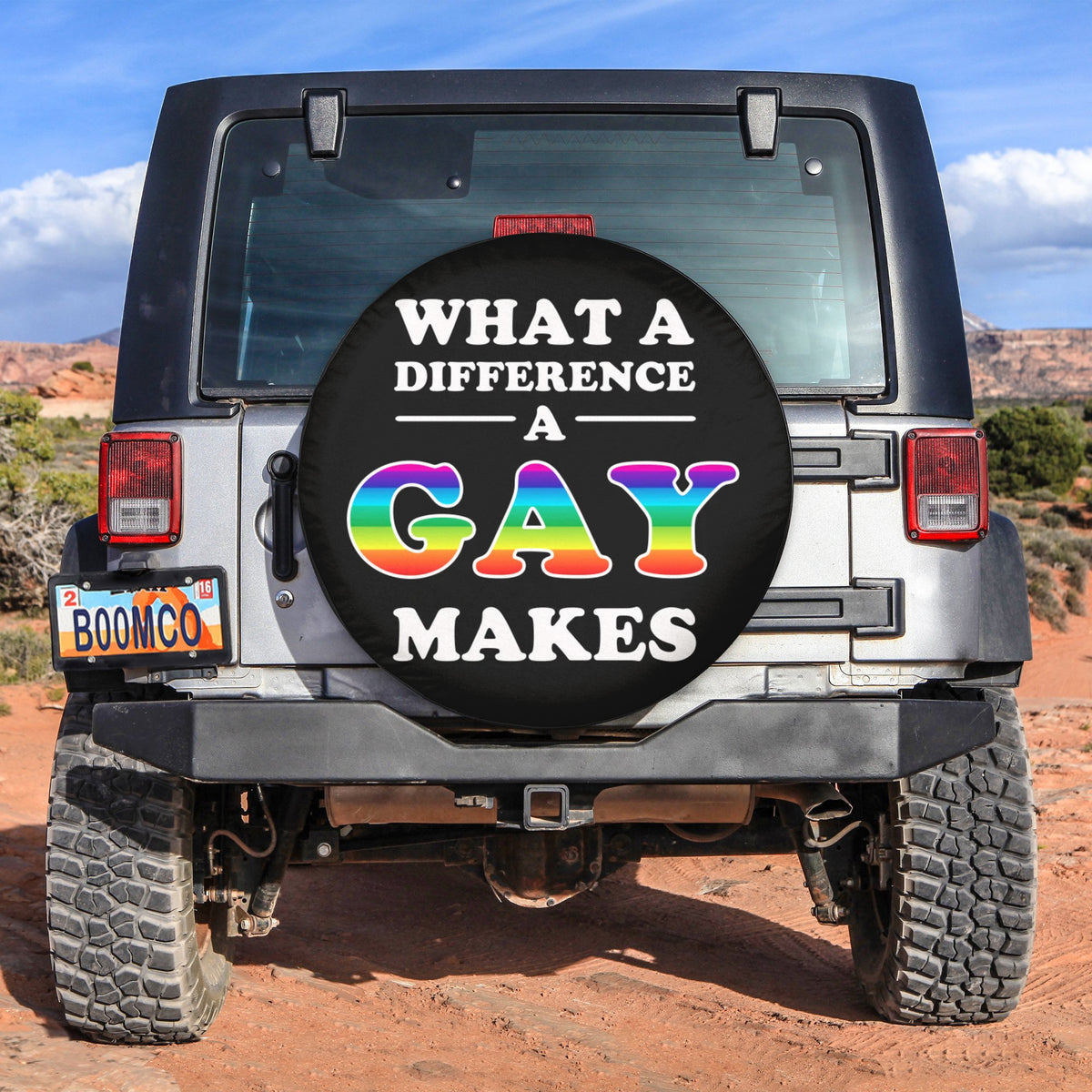 LGBT Tire Covers - What A Difference A Gay Makes Spare Tire Cover NO.336 LT8 - Wonder Print Shop