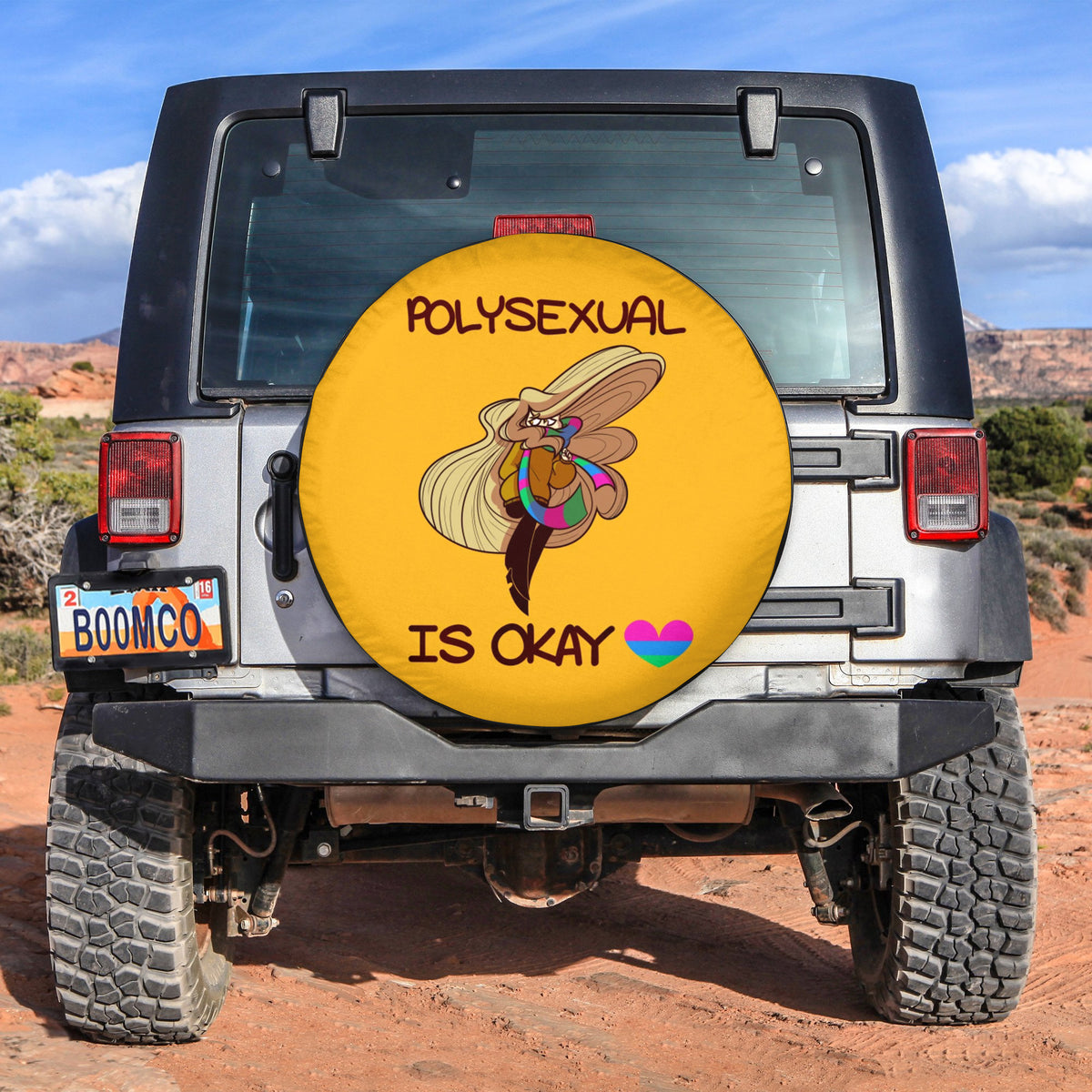 LGBT Tire Covers - Polysexual Is Okay Spare Tire Cover NO.341 LT8 - Wonder Print Shop