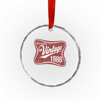 40th Birthday Beer Lover Vintage 1986 Limited Edition Crystal Glass Ornament Red Metal Beer Soft Sign Graphic