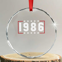 40th Birthday Crystal Glass Ornament Vintage 1986 40 Years Old Birthday Stars And Stripes